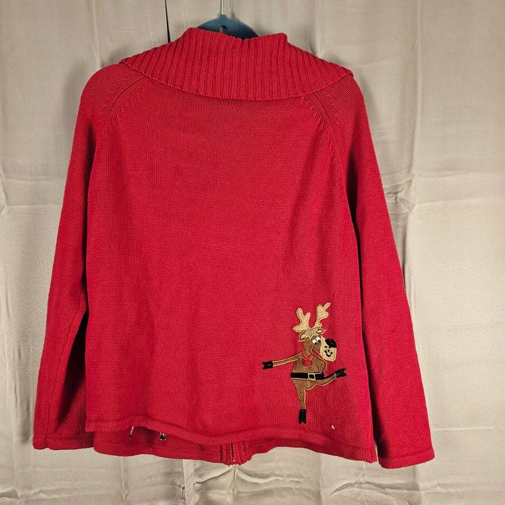 Vintage‎ Carly St Claire 2004 Christmas Collection Full Zip Cardigan Sweater XL